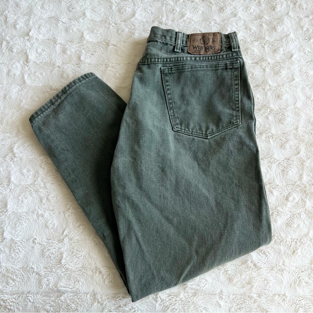 Vintage Wrangler Jeans Mens 35x29 (Tag 38x30) Green Relaxed Straight Western Vtg
